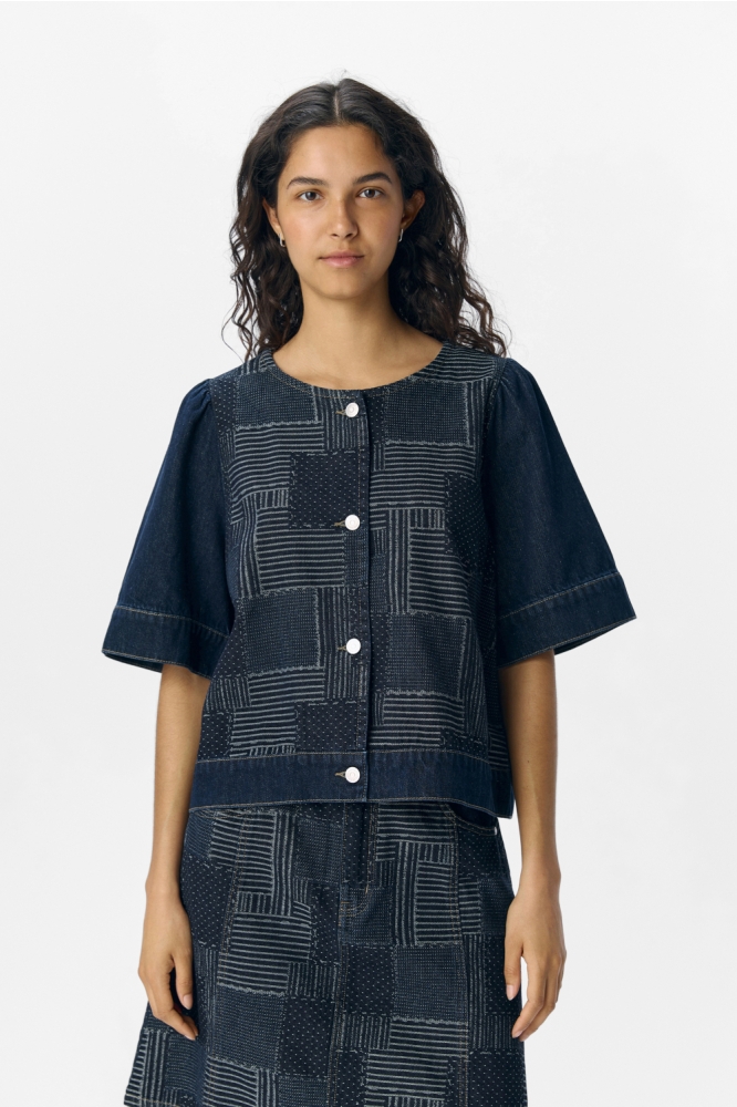OBJWARA DNM RE S/S SHORT JACKET CC3 23047029 DARK BLUE DENIM